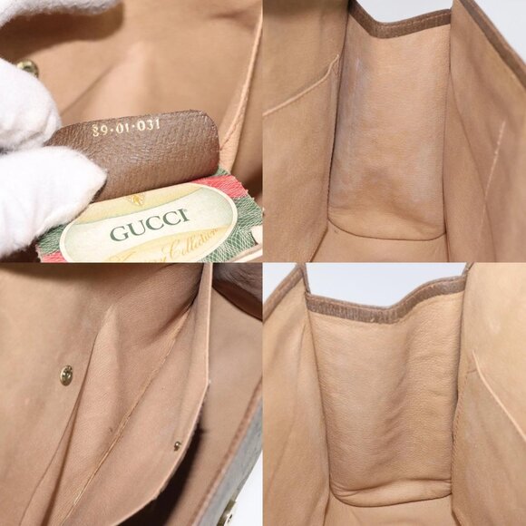 GUCCI GG Supreme Web Sherry Line Clutch Bag PVC Beige Red 89 01 031 Auth 123291 - Picture 16 of 16